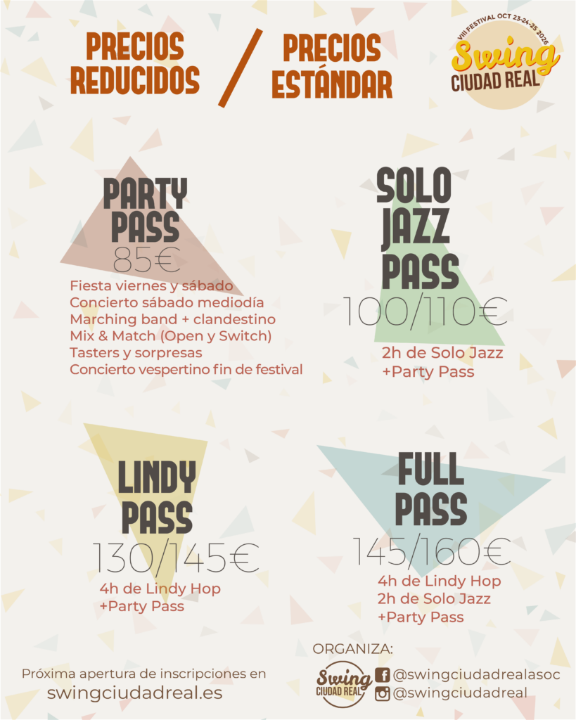 Precios VIII Festival de Swing de Ciudad Real